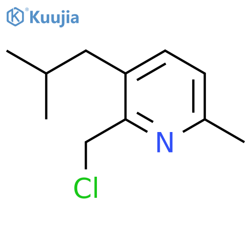 Pyridine, 2-(chloromethyl)-6-methyl-3-(2-methylpropyl)- structure