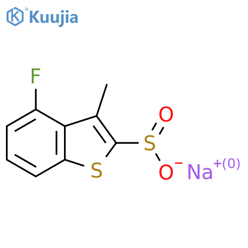 Sodium 4-fluoro-3-methyl-1-benzothiophene-2-sulfinate structure