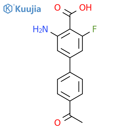 4-(4-Acetylphenyl)-2-amino-6-fluorobenzoic acid structure