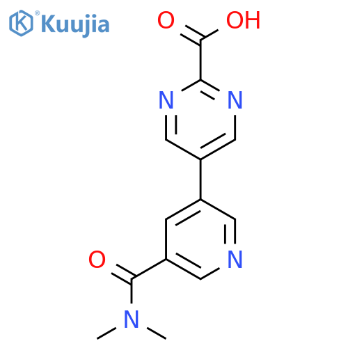 5-[5-(Dimethylcarbamoyl)pyridin-3-yl]pyrimidine-2-carboxylic acid structure