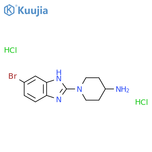 1-(5-bromo-1H-1,3-benzodiazol-2-yl)piperidin-4-amine dihydrochloride structure