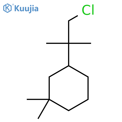3-(1-chloro-2-methylpropan-2-yl)-1,1-dimethylcyclohexane structure