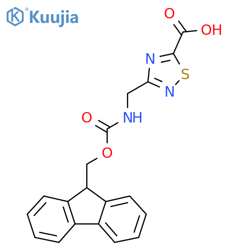 3-[({[(9H-fluoren-9-yl)methoxy]carbonyl}amino)methyl]-1,2,4-thiadiazole-5-carboxylic acid structure
