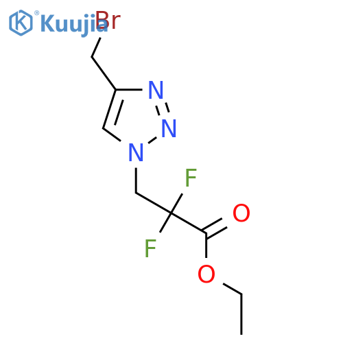 ethyl 3-[4-(bromomethyl)-1H-1,2,3-triazol-1-yl]-2,2-difluoropropanoate structure