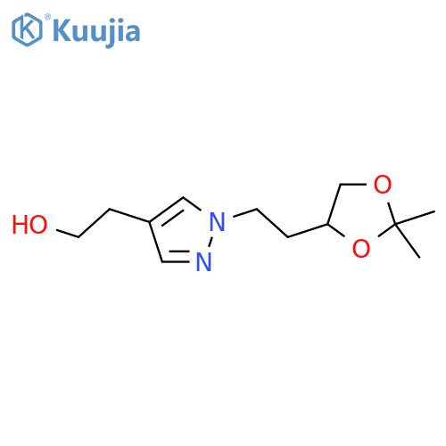 2-{1-2-(2,2-dimethyl-1,3-dioxolan-4-yl)ethyl-1H-pyrazol-4-yl}ethan-1-ol structure