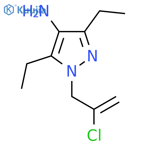 1-(2-chloroprop-2-en-1-yl)-3,5-diethyl-1H-pyrazol-4-amine structure