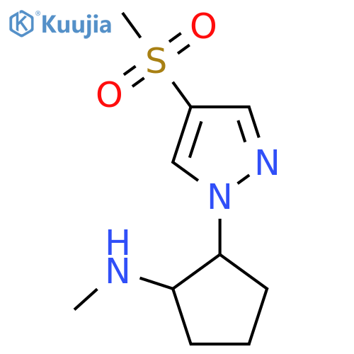 2-(4-methanesulfonyl-1H-pyrazol-1-yl)-N-methylcyclopentan-1-amine structure