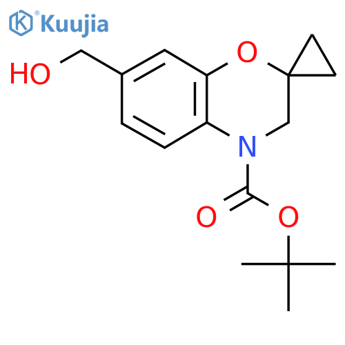 tert-butyl 7-(hydroxymethyl)-3,4-dihydrospiro1,4-benzoxazine-2,1'-cyclopropane-4-carboxylate structure