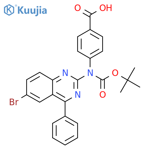 4-[(6-Bromo-4-phenylquinazolin-2-yl)[(tert-butoxy)carbonyl]amino]benzoic acid structure