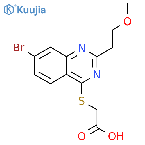 2-{[7-Bromo-2-(2-methoxyethyl)quinazolin-4-yl]sulfanyl}acetic acid structure