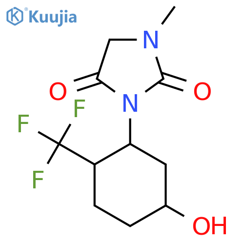 3-[5-Hydroxy-2-(trifluoromethyl)cyclohexyl]-1-methylimidazolidine-2,4-dione structure