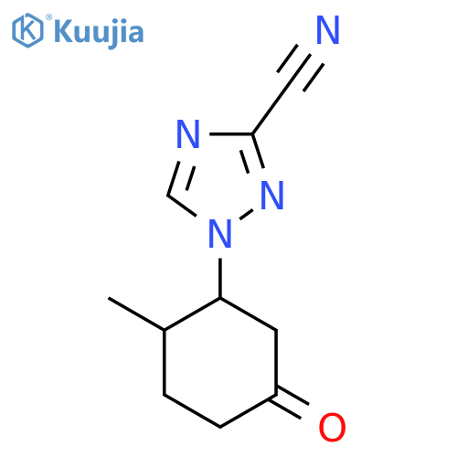 1-(2-methyl-5-oxocyclohexyl)-1H-1,2,4-triazole-3-carbonitrile structure