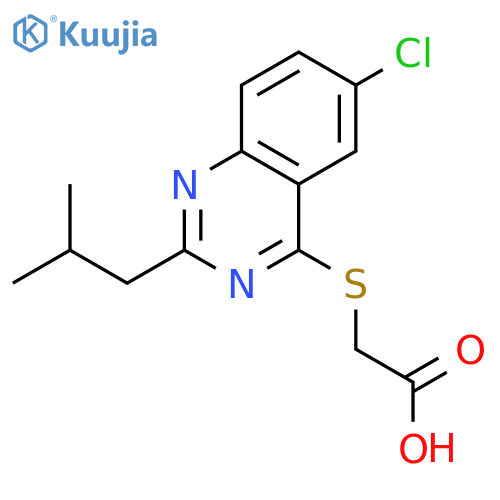 2-{[6-Chloro-2-(2-methylpropyl)quinazolin-4-yl]sulfanyl}acetic acid structure