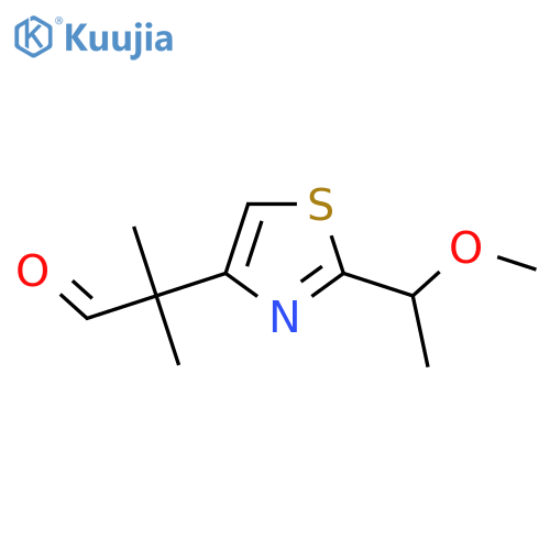 2-2-(1-methoxyethyl)-1,3-thiazol-4-yl-2-methylpropanal structure
