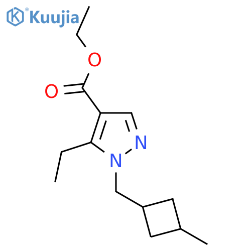 ethyl 5-ethyl-1-(3-methylcyclobutyl)methyl-1H-pyrazole-4-carboxylate structure