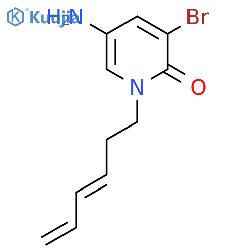5-amino-3-bromo-1-(hexa-3,5-dien-1-yl)-1,2-dihydropyridin-2-one structure