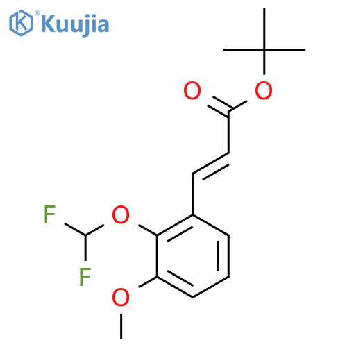 tert-butyl (2E)-3-[2-(difluoromethoxy)-3-methoxyphenyl]prop-2-enoate structure
