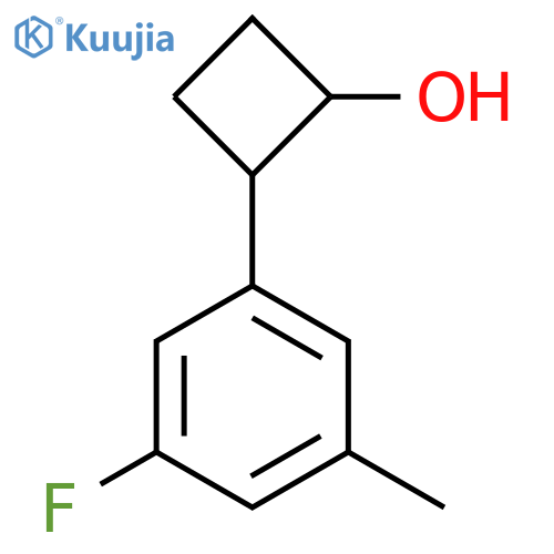 2-(3-fluoro-5-methylphenyl)cyclobutan-1-ol structure