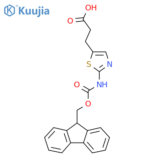 3-[2-({[(9H-fluoren-9-yl)methoxy]carbonyl}amino)-1,3-thiazol-5-yl]propanoic acid structure