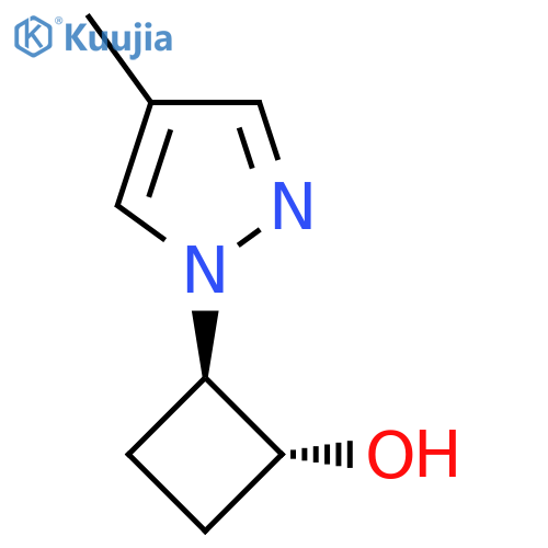 trans-2-(4-Methyl-1H-pyrazol-1-yl)cyclobutan-1-ol structure