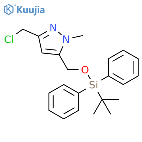 tert-butyl-[[5-(chloromethyl)-2-methyl-pyrazol-3-yl]methoxy]-diphenyl-silane structure