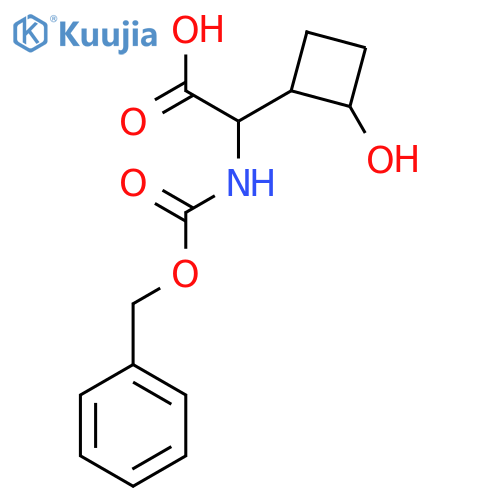 2-{(benzyloxy)carbonylamino}-2-(2-hydroxycyclobutyl)acetic acid structure