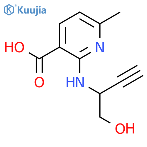 2-(1-hydroxybut-3-yn-2-yl)amino-6-methylpyridine-3-carboxylic acid structure