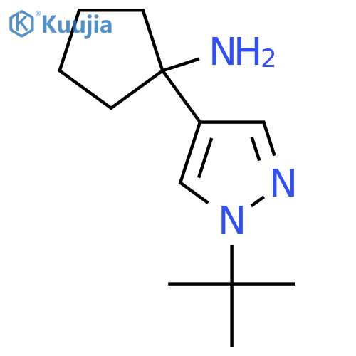 1-(1-tert-butyl-1H-pyrazol-4-yl)cyclopentan-1-amine structure