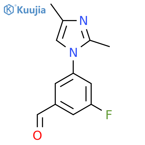 3-(2,4-dimethyl-1H-imidazol-1-yl)-5-fluorobenzaldehyde structure