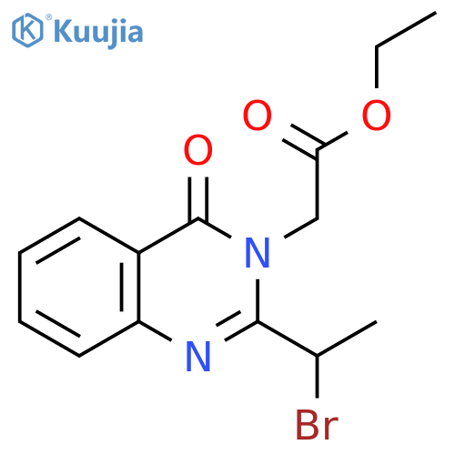ethyl 2-[2-(1-bromoethyl)-4-oxo-3,4-dihydroquinazolin-3-yl]acetate structure