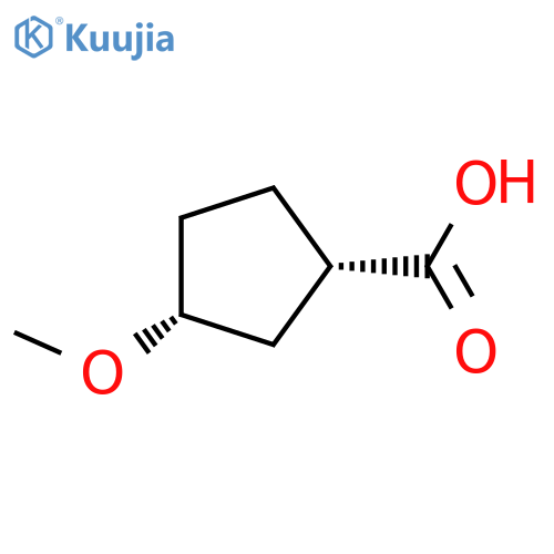 (1S,3R)-3-methoxycyclopentane-1-carboxylic acid structure