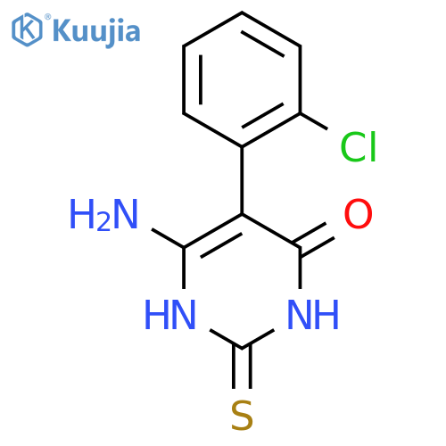 6-amino-5-(2-chlorophenyl)-2-sulfanyl-3,4-dihydropyrimidin-4-one structure