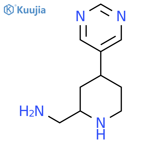 4-(pyrimidin-5-yl)piperidin-2-ylmethanamine structure