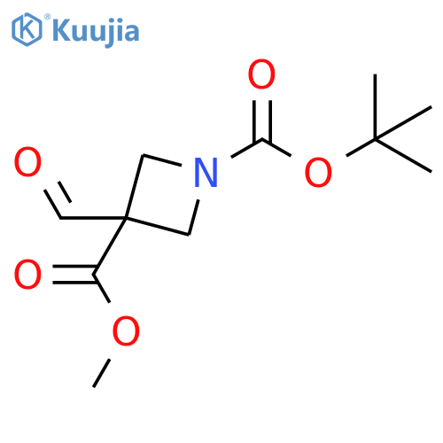 1,3-Azetidinedicarboxylic acid, 3-formyl-, 1-(1,1-dimethylethyl) 3-methyl ester structure