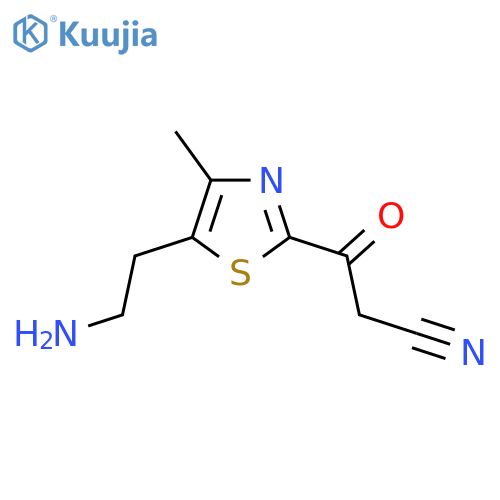 3-5-(2-aminoethyl)-4-methyl-1,3-thiazol-2-yl-3-oxopropanenitrile structure