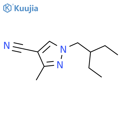 1-(2-ethylbutyl)-3-methyl-1H-pyrazole-4-carbonitrile structure
