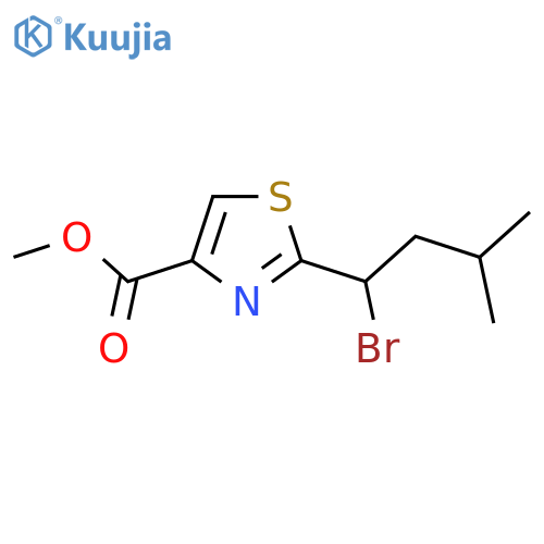 methyl 2-(1-bromo-3-methylbutyl)-1,3-thiazole-4-carboxylate structure