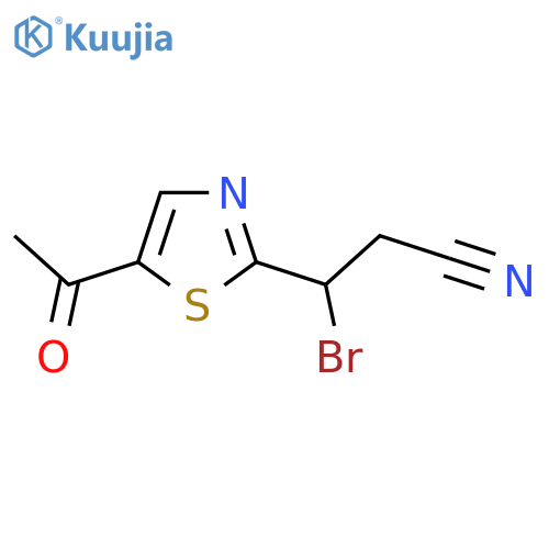 3-(5-acetyl-1,3-thiazol-2-yl)-3-bromopropanenitrile structure