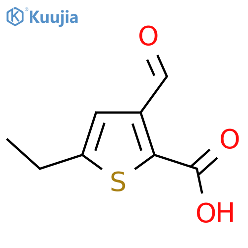 5-ethyl-3-formylthiophene-2-carboxylic acid structure