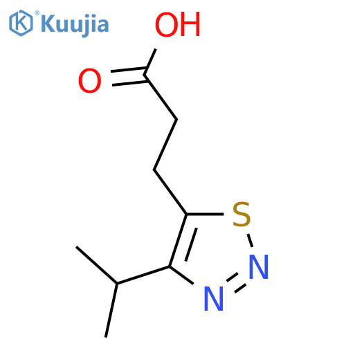 3-4-(propan-2-yl)-1,2,3-thiadiazol-5-ylpropanoic acid structure