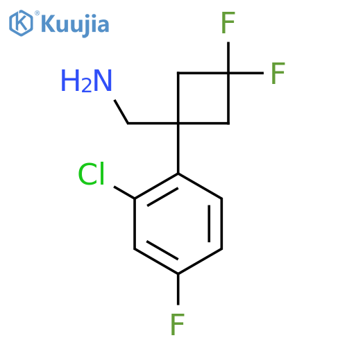 1-(2-chloro-4-fluorophenyl)-3,3-difluorocyclobutylmethanamine structure