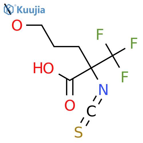 2-isothiocyanato-5-methoxy-2-(trifluoromethyl)pentanoic acid structure