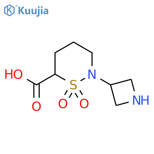 2-(Azetidin-3-yl)-1,1-dioxo-1lambda6,2-thiazinane-6-carboxylic acid structure