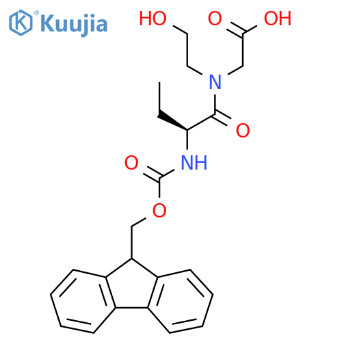 2-(2S)-2-({(9H-fluoren-9-yl)methoxycarbonyl}amino)-N-(2-hydroxyethyl)butanamidoacetic acid structure