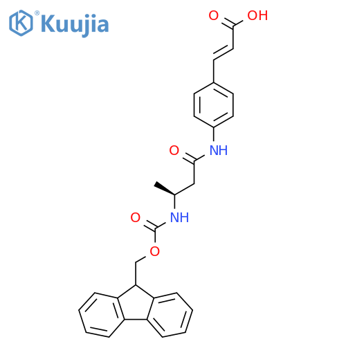 3-{4-(3S)-3-({(9H-fluoren-9-yl)methoxycarbonyl}amino)butanamidophenyl}prop-2-enoic acid structure