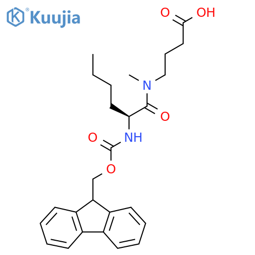 4-(2S)-2-({(9H-fluoren-9-yl)methoxycarbonyl}amino)-N-methylhexanamidobutanoic acid structure