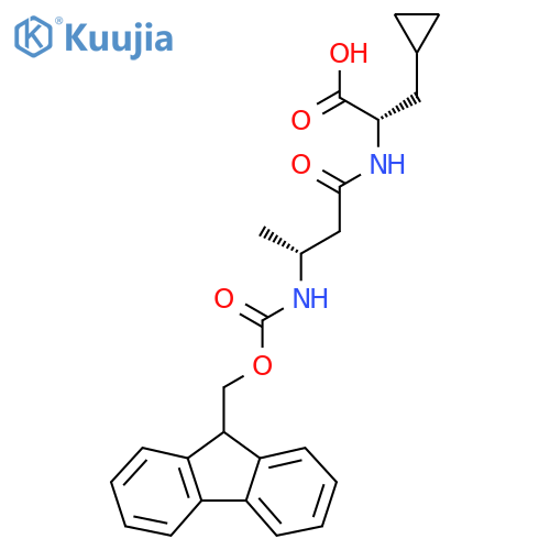 (2S)-3-cyclopropyl-2-(3R)-3-({(9H-fluoren-9-yl)methoxycarbonyl}amino)butanamidopropanoic acid structure