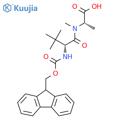 (2S)-2-(2R)-2-({(9H-fluoren-9-yl)methoxycarbonyl}amino)-N,3,3-trimethylbutanamidopropanoic acid structure