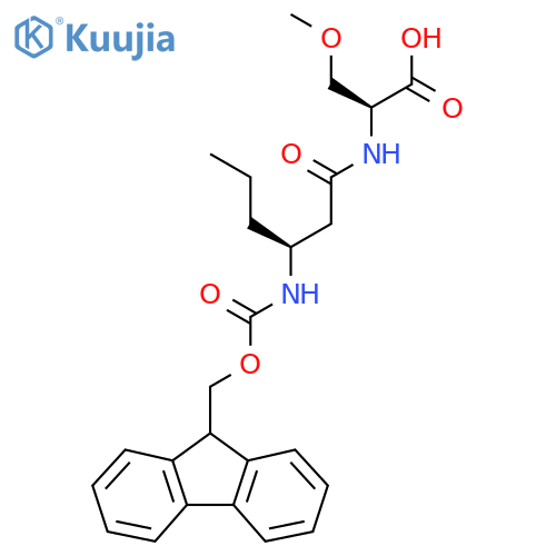 (2S)-2-(3S)-3-({(9H-fluoren-9-yl)methoxycarbonyl}amino)hexanamido-3-methoxypropanoic acid structure