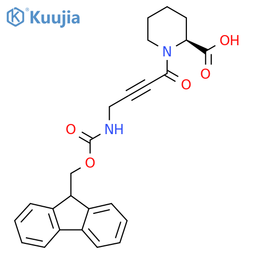(2S)-1-4-({(9H-fluoren-9-yl)methoxycarbonyl}amino)but-2-ynoylpiperidine-2-carboxylic acid structure